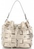 Vittoria Gotti Modna Torebka Skórzana Unikatowy Shopper Made in Italy Złota